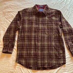 Maroon/green Pendleton flannel - L
